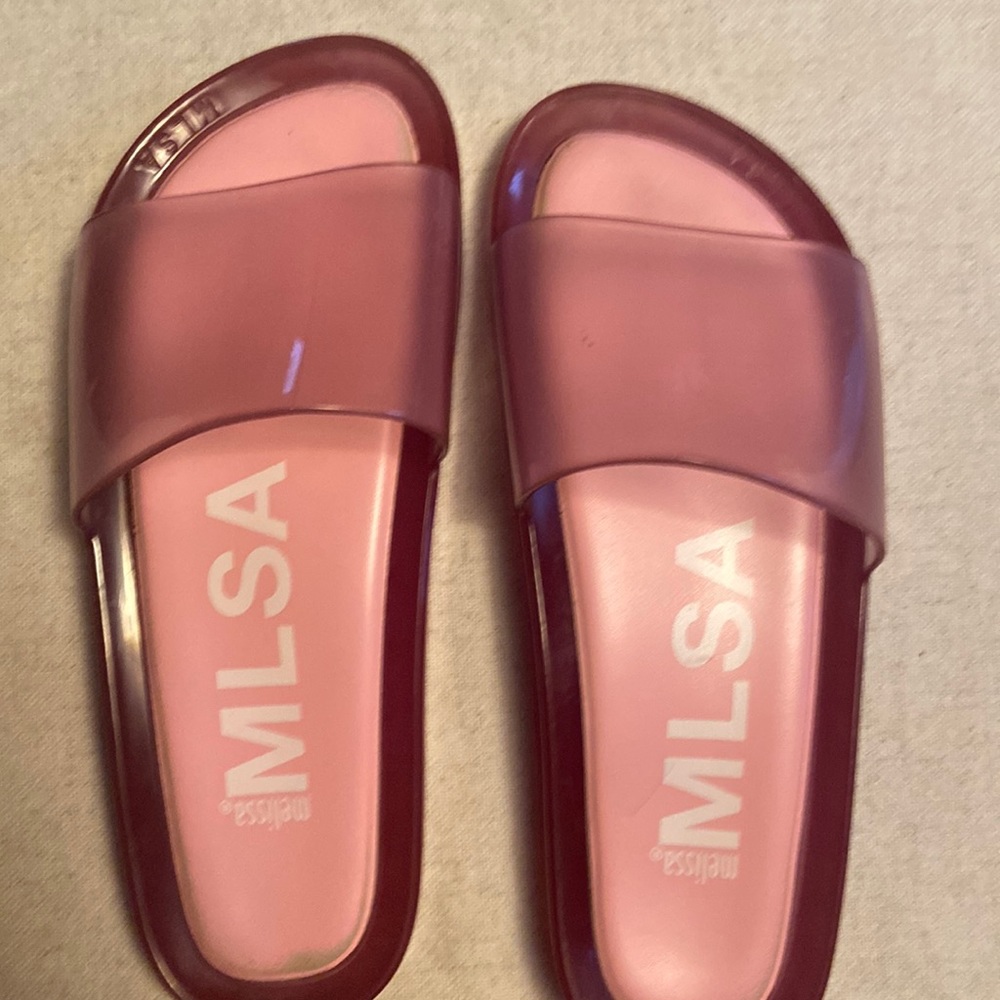 Melissa MLS pink beach slides